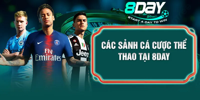 Các sảnh cá cược thể thao tại 8DAY